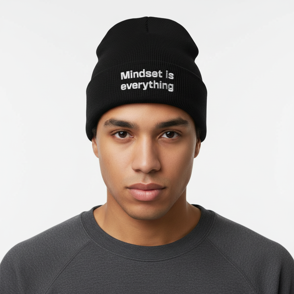 Embroidered Beanie "Mindset is everything"
