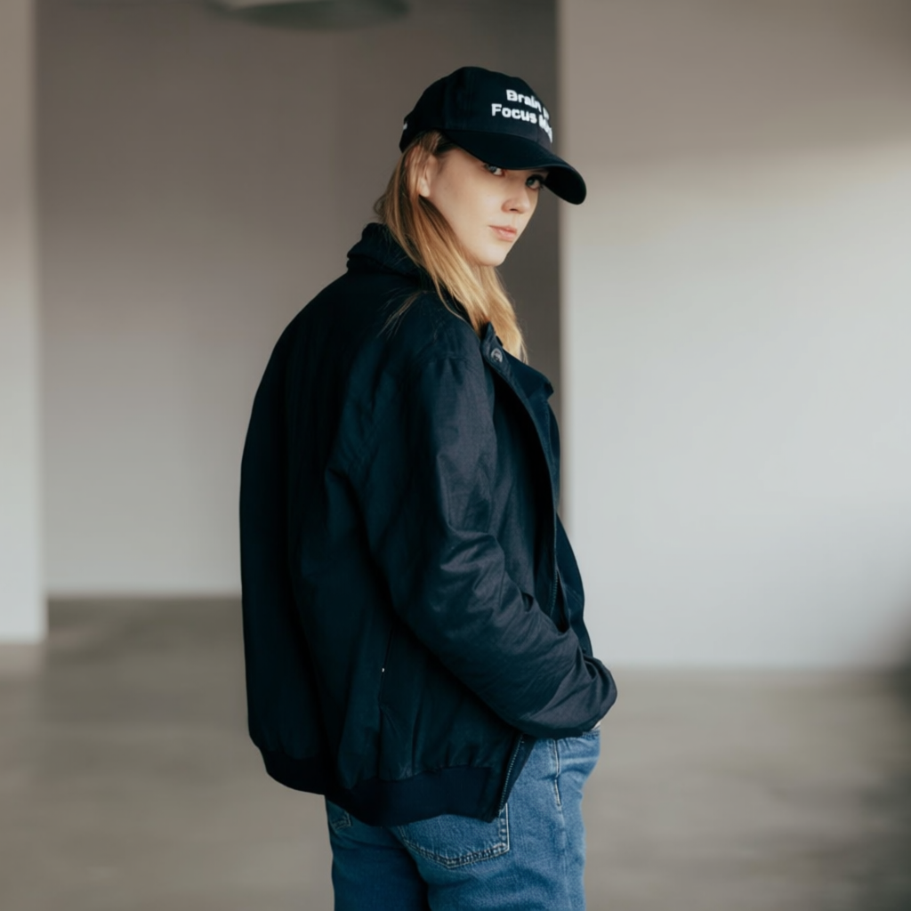 "Brain in Focus Mode" motivational hat.